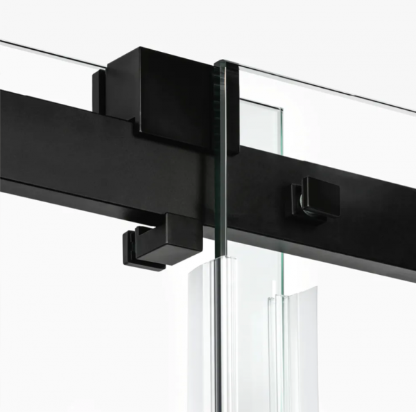 NEW TRENDY Drzwi wnękowe 150x200 Softi X Black, drzwi pojedyncze, przesuwne typu &quot;soft close&quot;  EXK-5361/EXK-5362