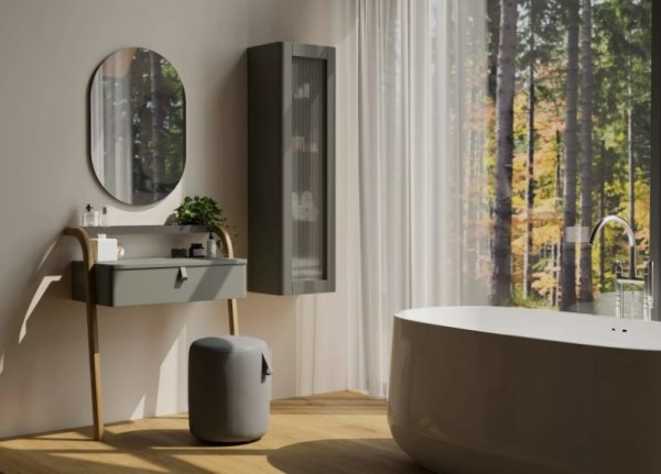 KROFAM - Szafka pod umywalkę MOSS 70 cm, szaro zielony  MO 7070-65Z-S