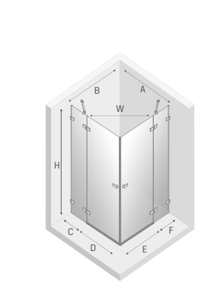 NEW TRENDY - Kabina prysznicowa prostokątna podwójne drzwi uchylne AVEXA GOLD EXK-1783 Złote Profile 90x120x200 LINIA PLATINIUM
