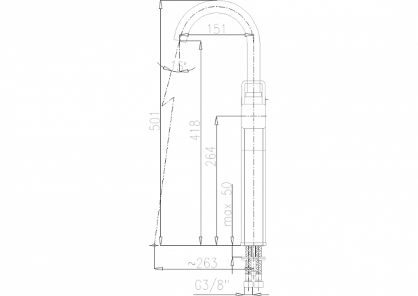 ARMATURA KRAKÓW - Brylant Bateria umywalkowa stojąca (wylot L) 4302-712-00