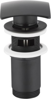 Armatura Kraków Spust korek klik-klak czarny mat kwadrat z przelewem 660-454-81