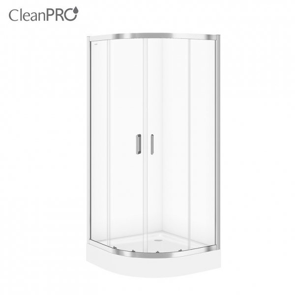 CERSANIT - Kabina prysznicowa ARTECO 90x90X190 półokrągła Chrom szkło transparentne  S157-002