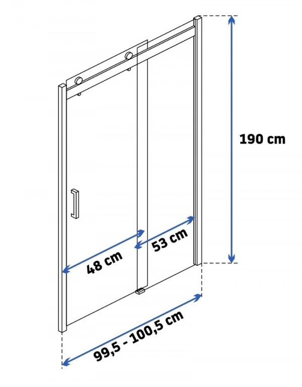 REA - Drzwi prysznicowe przesuwne NIXON-2 130cm