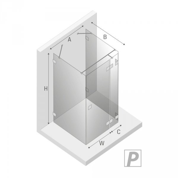 NEW TRENDY Kabina przyścienna AVEXA GOLD SHINE 100x90x200 EXK-2138 POLSKA PRODUKCJA