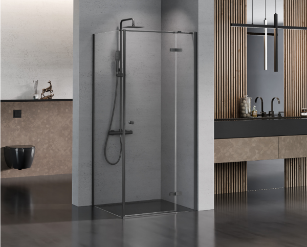 NEW TRENDY Kabina prysznicowa KALIBRA BLACK 80x80x195 szkło 6mm K-4989