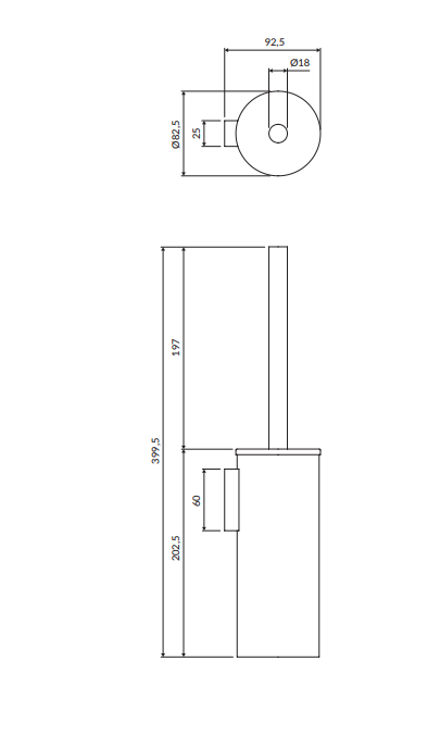 OMNIRES szczotka toaletowa wisząca MODERN PROJECT biały mat MP60621WM