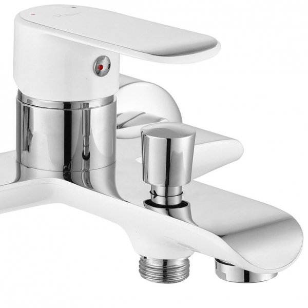 REA - Bateria wannowa BLOOM White Chrome  Biało-Chromowa