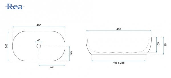 REA - Umywalka nablatowa AMELIA SANDY