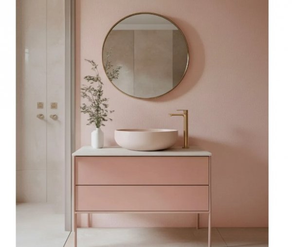 REA - Bateria umywalkowa DROP Miedź Szczotkowana Wysoka