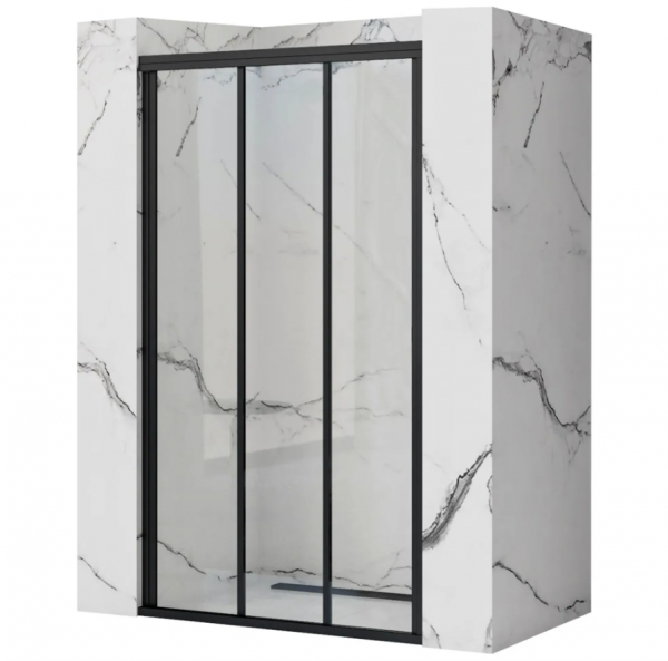 REA - Drzwi prysznicowe przesuwne ALEX BLACK / Czarne 90