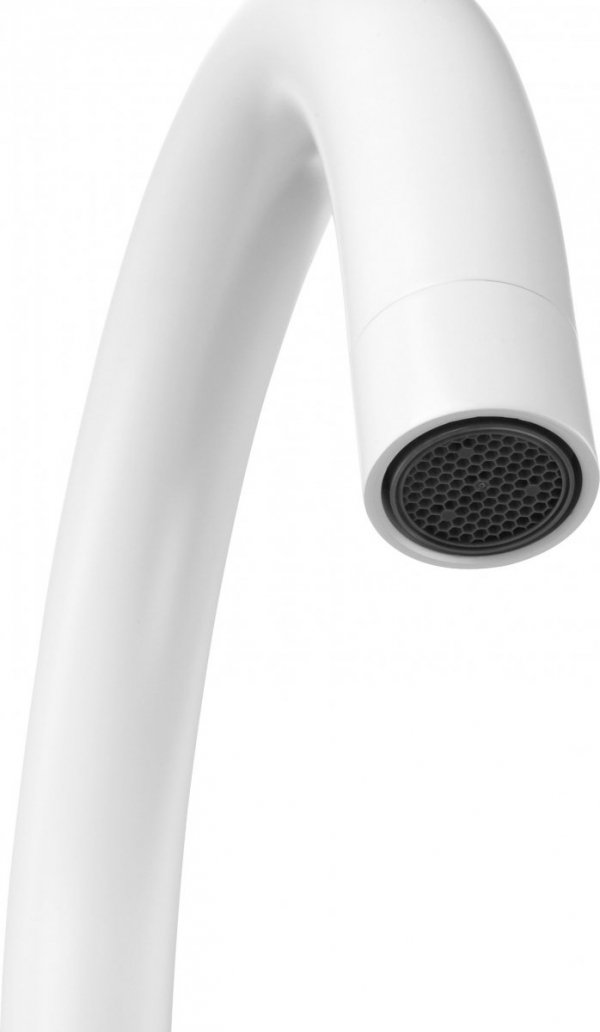 DEANTE - Bateria zlewozmywakowa MILIN stojąca biała z wylewką U  BEU_W62M