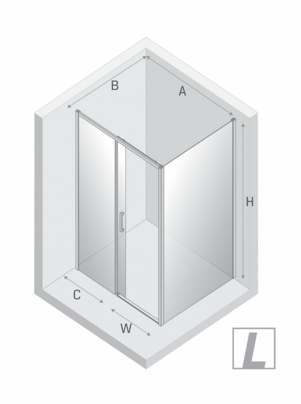 NEW TRENDY Kabina prysznicowa PRIME GUNMETAL BRUSHED 1D prostokątna L 120x70x200 szkło czyste 6mm Active Shield 2.0 D-0889A/D-0352B