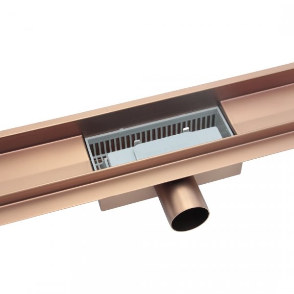 AQUALINE Odpływ liniowy podłogowy 2w1 pod płytkę - 80 cm KOLOR MIEDZIANY/MOSIĘŻNY LM04800