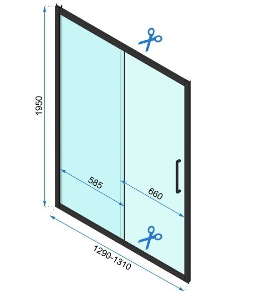 REA - Kabina Prysznicowa Przyścienna RAPID SLIDE Chrom  /drzwi 130 + ścianka 90 x2 + ramię x2/
