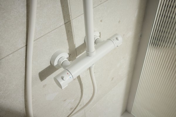 ARMATURA KRAKÓW KFA zestaw natryskowy deszczownia z baterią termostatyczną  MOZA PREMIUM WHITE 5736-920-44