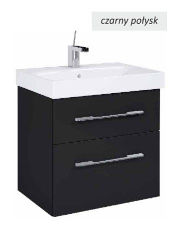 AQUAFORM - szafka podumywalkowa dwu szufladowa MADRID 60 czarny połysk AQ.401-164348