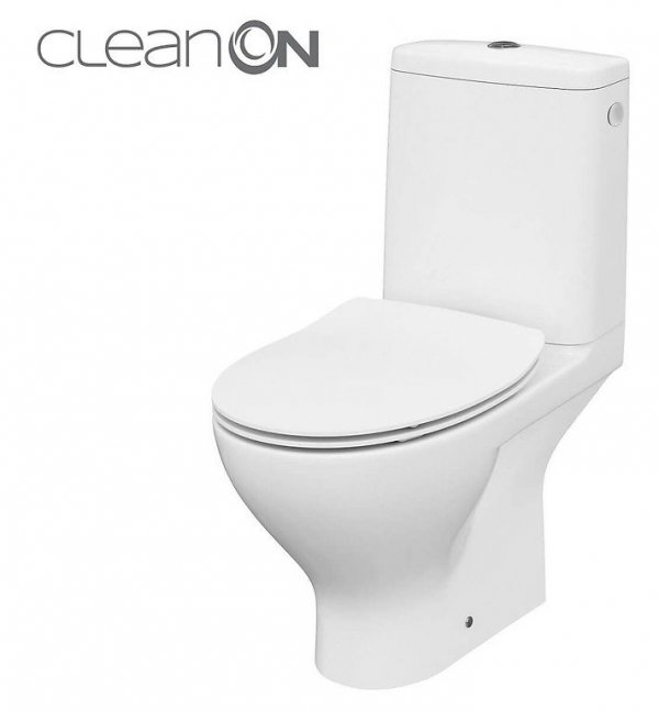 CERSANIT - Wc Kompakt MODUO CLEAN ON 010 z deską duroplastową slim, wolnoopadającą  K116-001