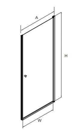 NEW TRENDY - Drzwi prysznicowe wnękowe uchylne 6mm SUPERIA BLACK czarne 80cm D-0332A