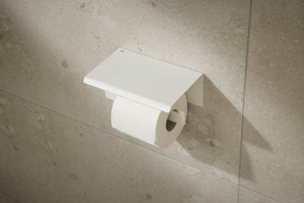 ARMATURA KRAKÓW KFA Uchwyt na papier toaletowy z półką WHITE 864-038-44