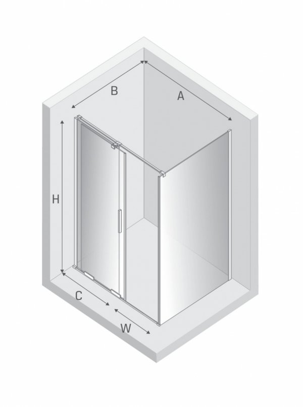 NEW TRENDY Kabina prysznicowa SMART COPPER BRUSHED 1D kwadratowa U 110x110x200 szkło czyste 8mm Active Shield 2.0 EXK-7675