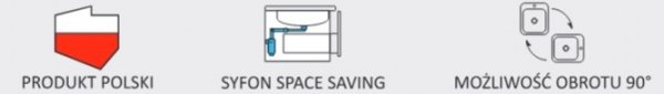 AQUAFORM - zlewozmywak granitowy MARANELLO 490 X 490 X 215 - 1 komora, CZARNY MONO + syfon oszczędzający miejsce + bateria stojąca z wylewką elastyczną  AQ.901-1009507
