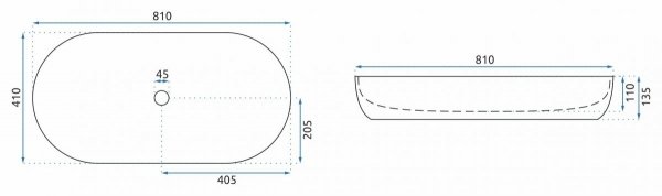 REA - Umywalka Ceramiczna Nablatowa CLEO 81 Aiax Shiny 