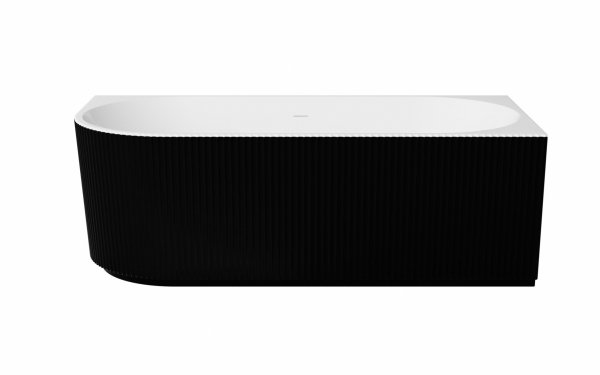 BESCO Wanna wolnostojąca przyścienna Denaya B&amp;W 170x78 Prawa + maskownica odpływu czarna #WASB-170DPB