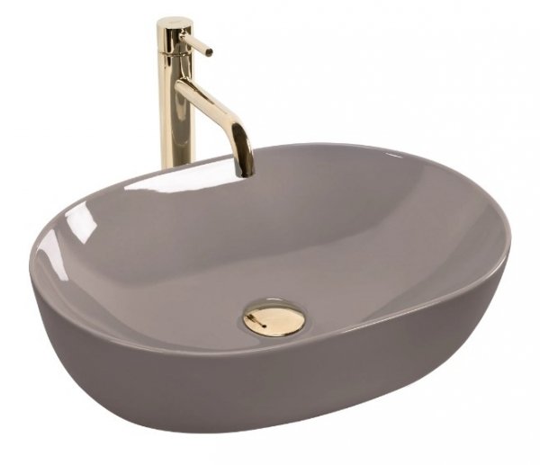 REA - Umywalka nablatowa LISA Beige Shiny