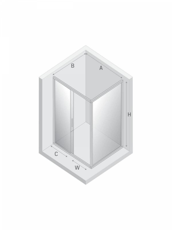 NEW TRENDY Kabina prysznicowa NEW VARIA 1D prostokątna U 110x90x200 szkło czyste 6mm Active Shield K-5134