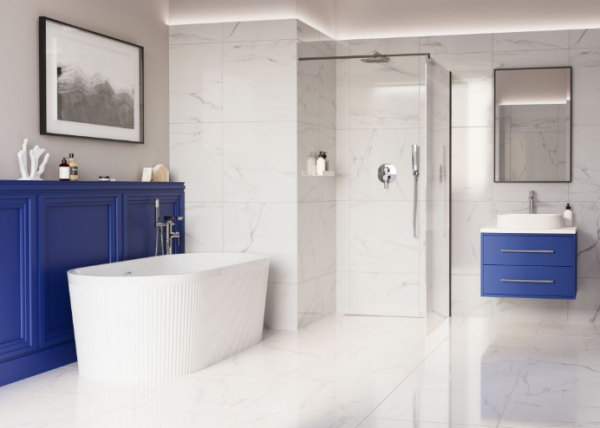 INVENA Kabina walk-in szkło ryflowane profil czarny 100 x 200 AK-32-105-S 