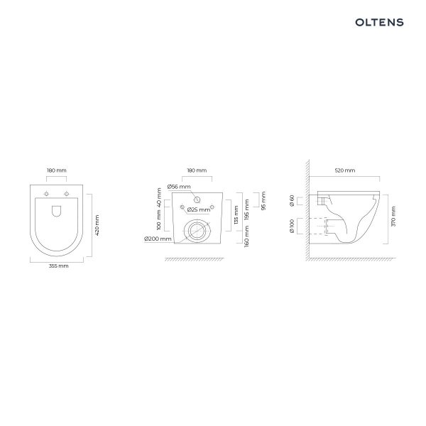 OLTENS Zestaw Oltens Hamnes Stille miska WC wisząca PureRim z powłoką SmartClean z deską wolnoopadającą biały 42523000 