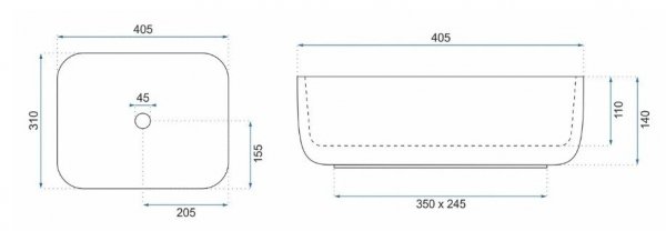 REA - Umywalka nablatowa DEMI Mini White