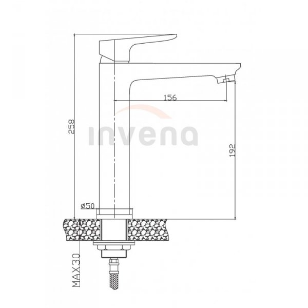 INVENA Bateria umywalkowa wysoka DOKOS GRAFIT/CHROM BU-19-W05