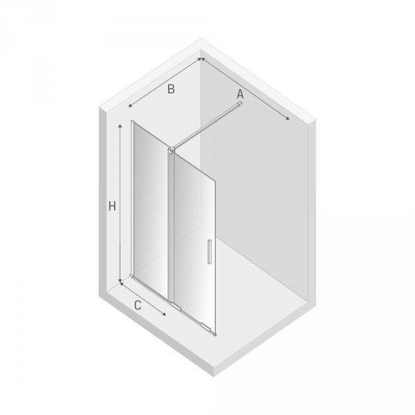 NEW TRENDY Kabina walk in przesuwna SMART 8mm 150x200 EXK-4092