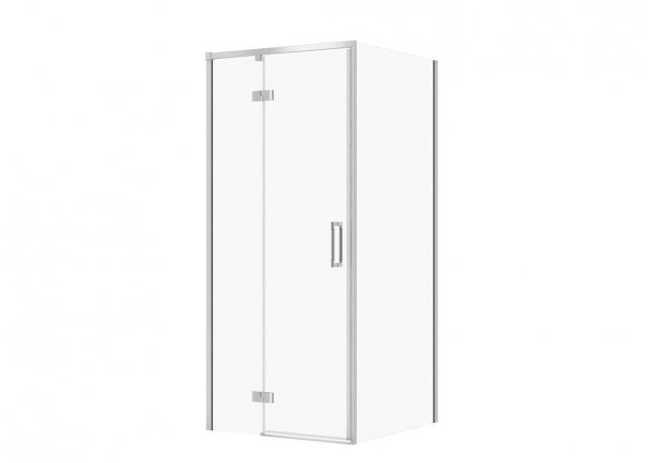 CERSANIT - Set C102 - Kabina prostokątna LARGA na zawiasach 90x80X195  LEWA  Chrom szkło transparentne  S601-290