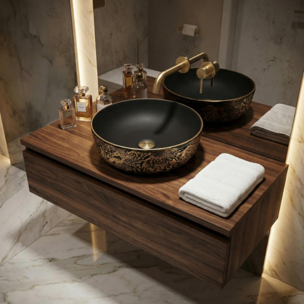 REA Umywalka nablatowa 42cm Babilon Gold 