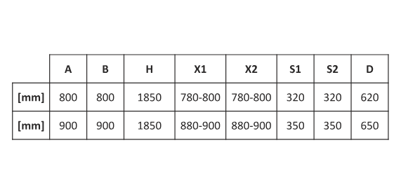 AQUAFORM Kabina prysznicowa półokrągła AZUL 80x80x185 szkło mrożone 5mm profil chrom AQ.100-501102