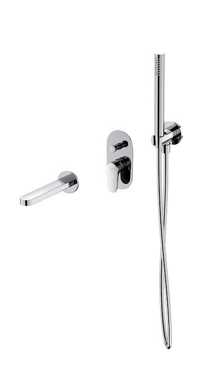 CERSANIT -  Set B728: zestaw wannowy podtynkowy INVERTO By Cersanit CHROM  S952-038