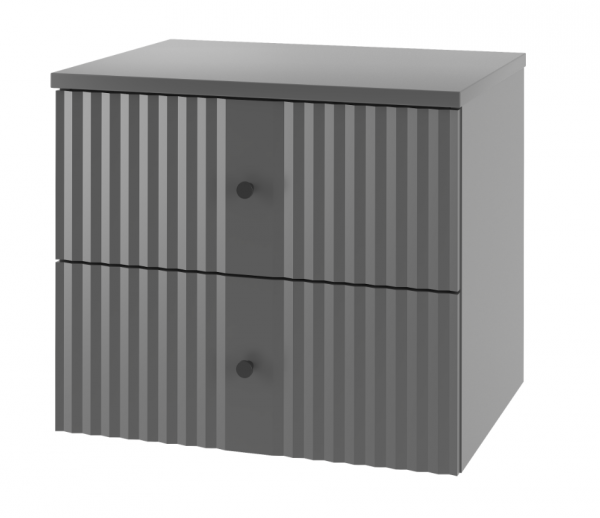 MEGSTYL Szafka pod Umywalkę z Blatem 2S 60cm Szary Mat Zestaw-1 XILO-02 3602