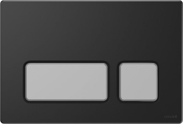 CERSANIT - Przycisk spłukujący BLOCK by Cersanit w kolorze czarny matowy z klawiszami owalnymi w kolorze chrom matowy  K97-0398