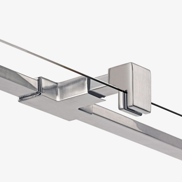 NEW TRENDY Drzwi wnękowe AVEXA NICKEL BRUSHED 1D L 100x200 szkło czyste 6mm Active Shield 2.0 EXK-8461