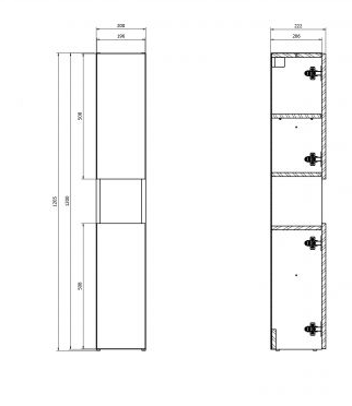 CERSANIT - Szafka do zabudowy stelaża podtynkowego LARGA by Cersanit 20 boczna biały S164-047