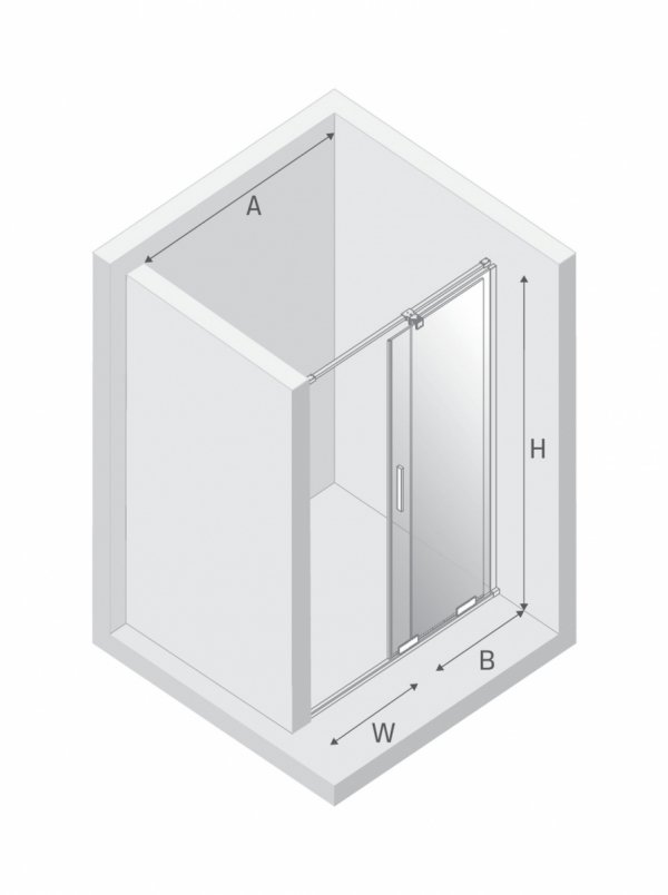 NEW TRENDY Drzwi wnękowe SMART COPPER BRUSHED 1D U 100x200 szkło czyste 8mm Active Shield 2.0 EXK-7643