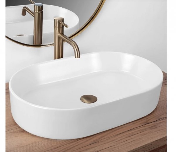 REA - Umywalka nablatowa NADIA 60 White Matt / Biała matowa