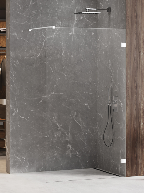 NEW TRENDY Kabina prysznicowa walk in Avexa White, jednoelementowa 70x200 Grubość szkła 8mm EXK-2928