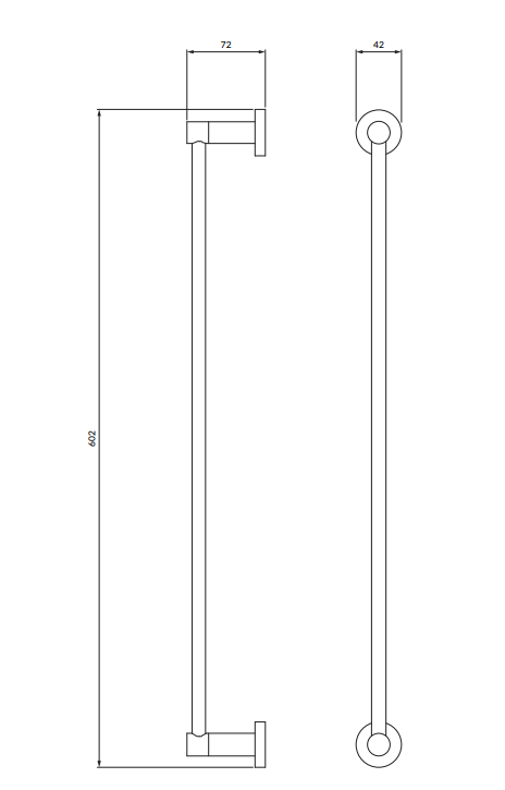 OMNIRES Wieszak na ręcznik, 60 cm MODERN PROJECT mosiądz szczotkowany MP60216BSB