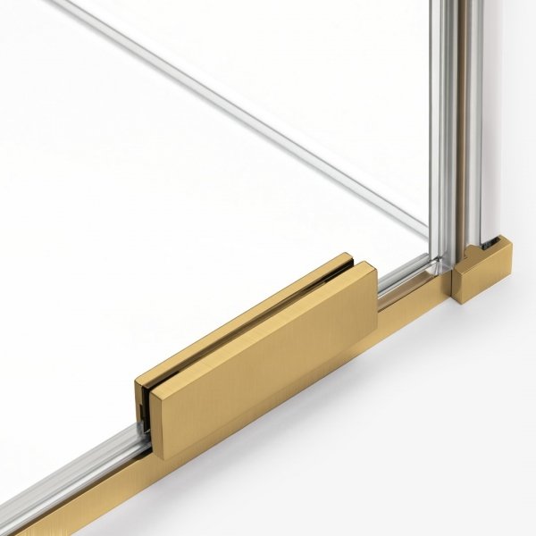 NEW TRENDY Kabina prysznicowa SMART GOLD BRUSHED 1D prostokątna U 110x100x200 szkło czyste 8mm Active Shield 2.0 - UCHWYT RELING EXK-7567