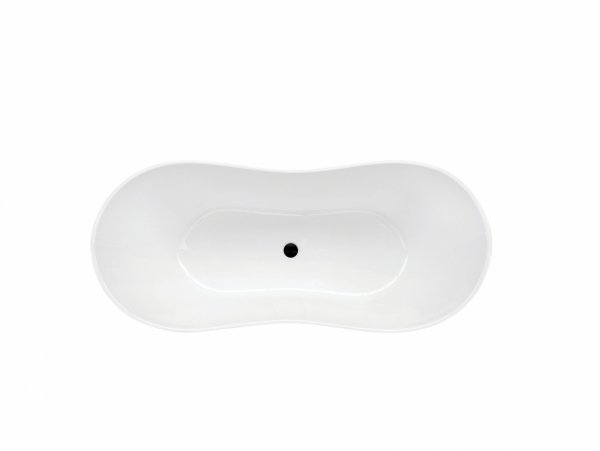 BESCO Wanna wolnostojąca Viya Matt B&amp;W 160x70 + klik-klak czarny czyszczony od góry #WMMC-160VKB