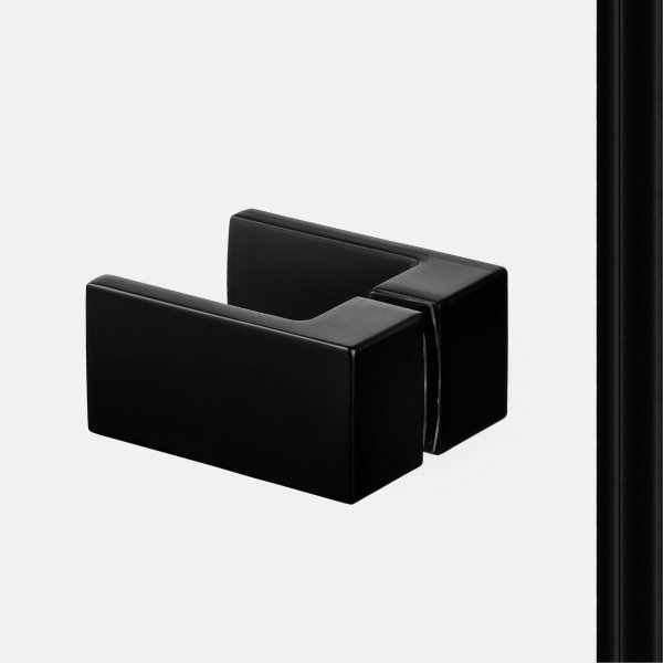 NEW TREDNY Drzwi wnękowe REFLEXA BLACK 1D L 120x200 szkło czyste 6mm Active Shield 2.0 EXK-4906