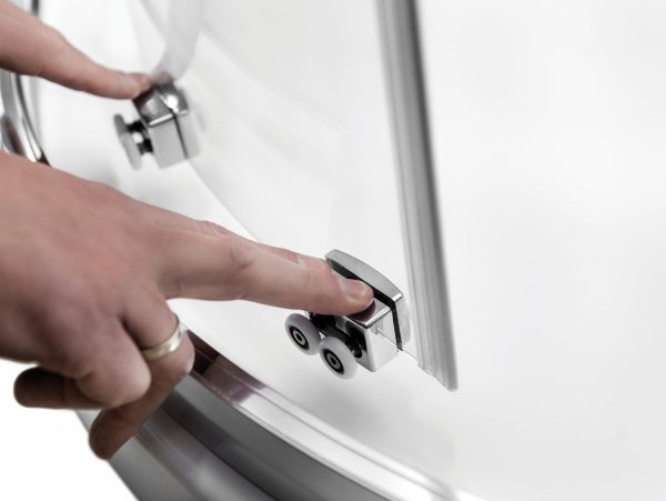 BESCO Kabina prysznicowa półokrągła Modern Chrom 80 x 190 szkło grafitowe MP-80-190-G